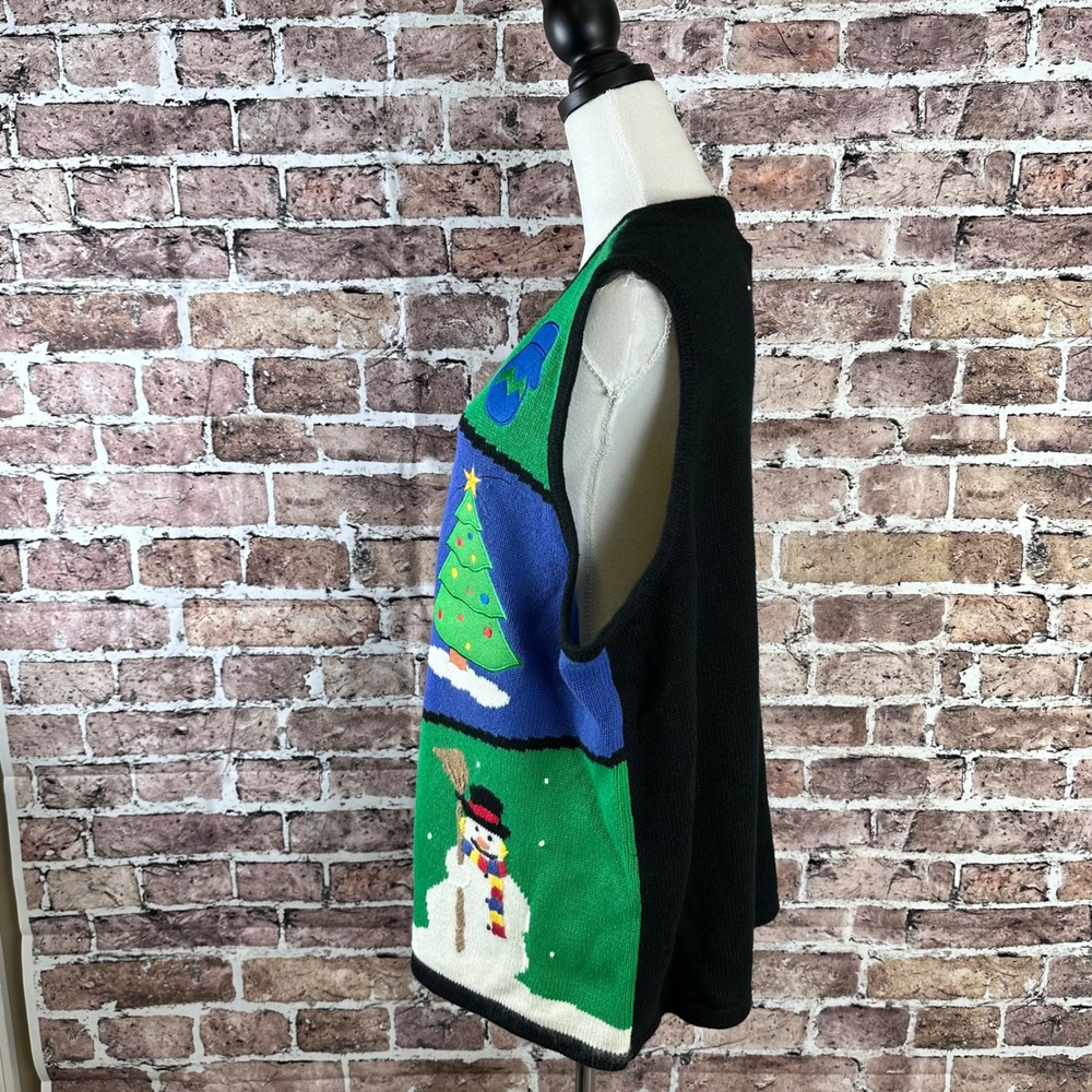 The Quacker Factory Ugly Christmas Vest SZ 2X Reindeer Snowman Tree Bells Angels - Picture 6 of 11
